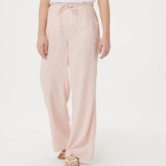 Denim&Co Pants - Denim & Co Linen Blend Pull-On Full-Length Pants